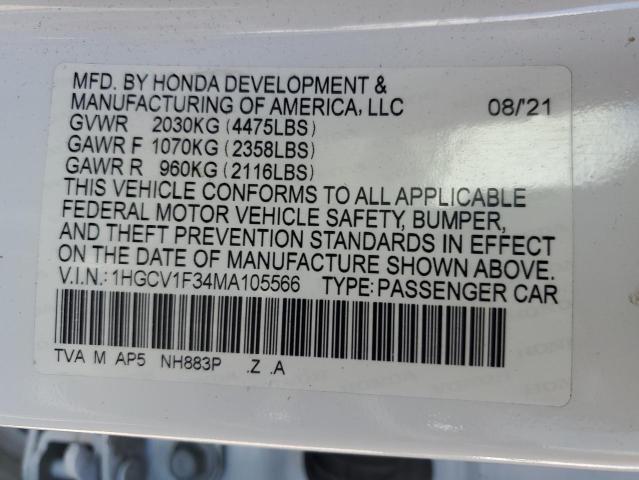 2021 HONDA ACCORD SPO - 1HGCV1F34MA105566