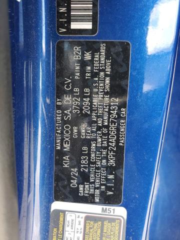 2024 KIA FORTE LX 3KPF24AD6RE794312