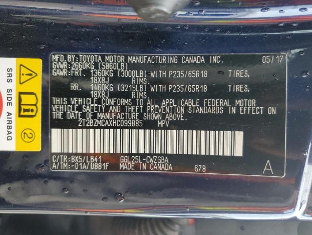 2017 LEXUS RX 350 BAS - 2T2BZMCAXHC099885
