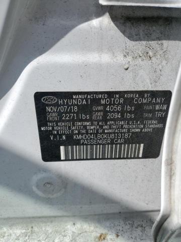 2019 HYUNDAI ELANTRA SP - KMHD04LB0KU813187