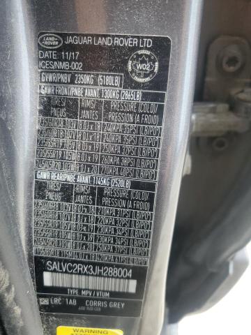 2018 LAND ROVER RANGE ROVE - SALVC2RX3JH288004
