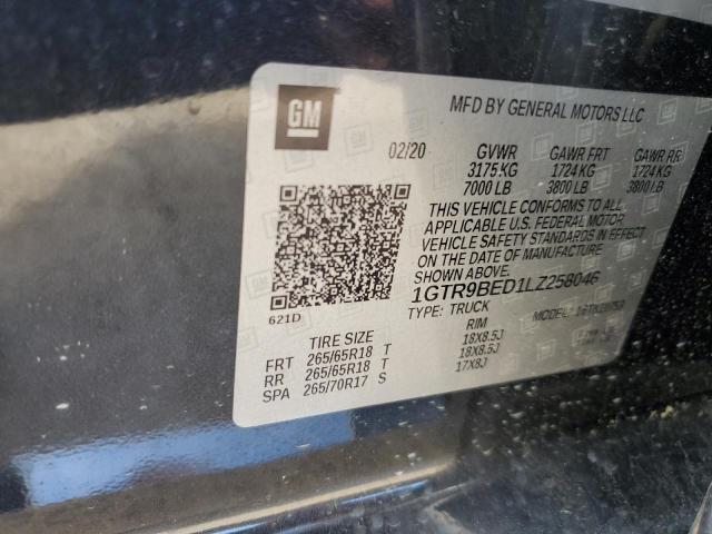 2020 GMC SIERRA K15 - 1GTR9BED1LZ258046