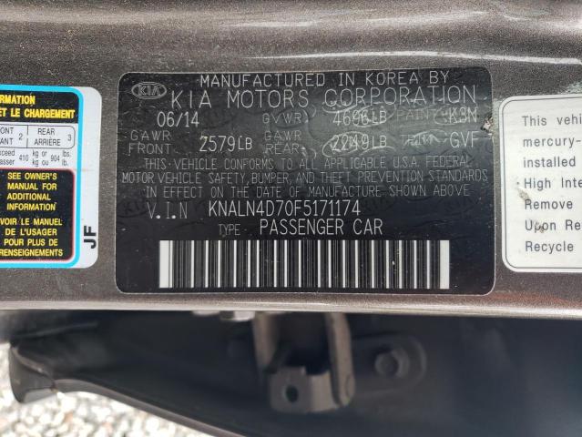 2015 KIA CADENZA PR KNALN4D70F5171174