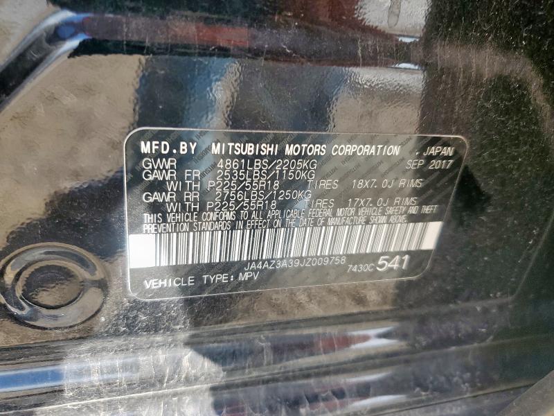 2018 MITSUBISHI OUTLANDER JA4AZ3A39JZ009758