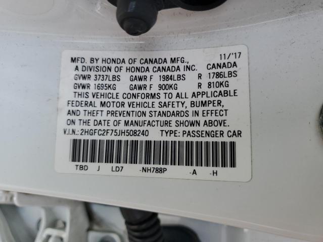 2018 HONDA CIVIC EX - 2HGFC2F75JH508240