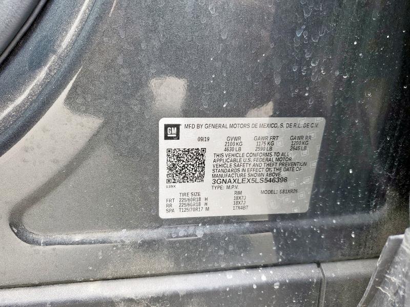2020 CHEVROLET EQUINOX LT - 3GNAXLEX5LS546398