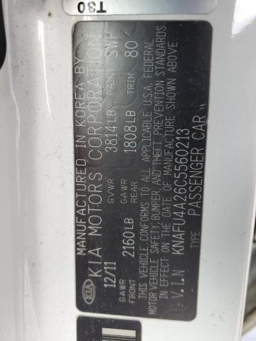 KNAFU4A26C5560213 2012 KIA FORTE