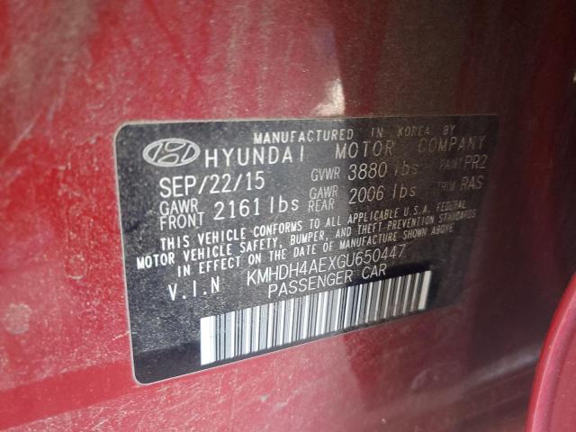 2016 HYUNDAI ELANTRA SE - KMHDH4AEXGU650447