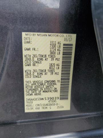 2017 NISSAN TITAN SV 1N6AA1E53HN539039