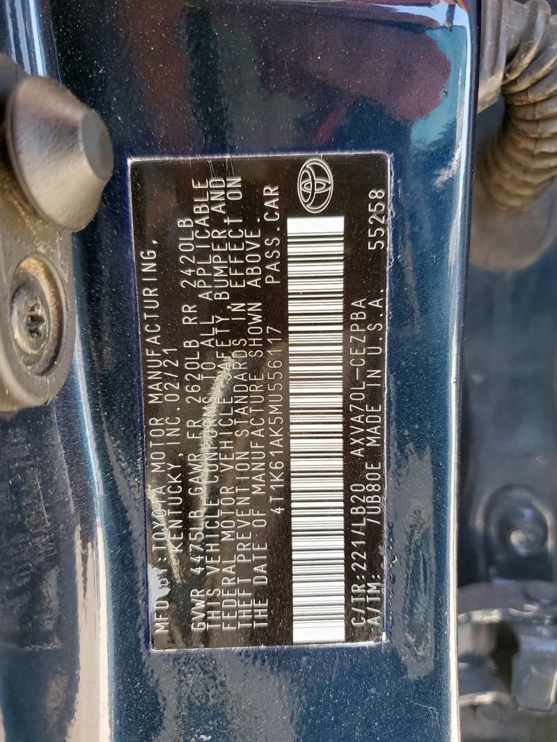 2021 TOYOTA CAMRY XSE - 4T1K61AK5MU556117
