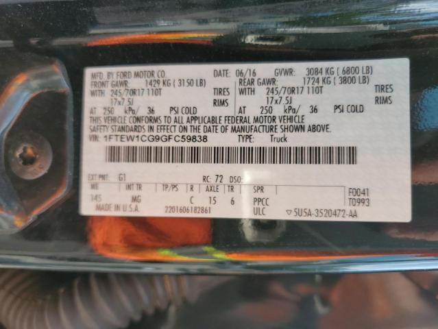 2016 FORD F150 SUPER - 1FTEW1CG9GFC59838