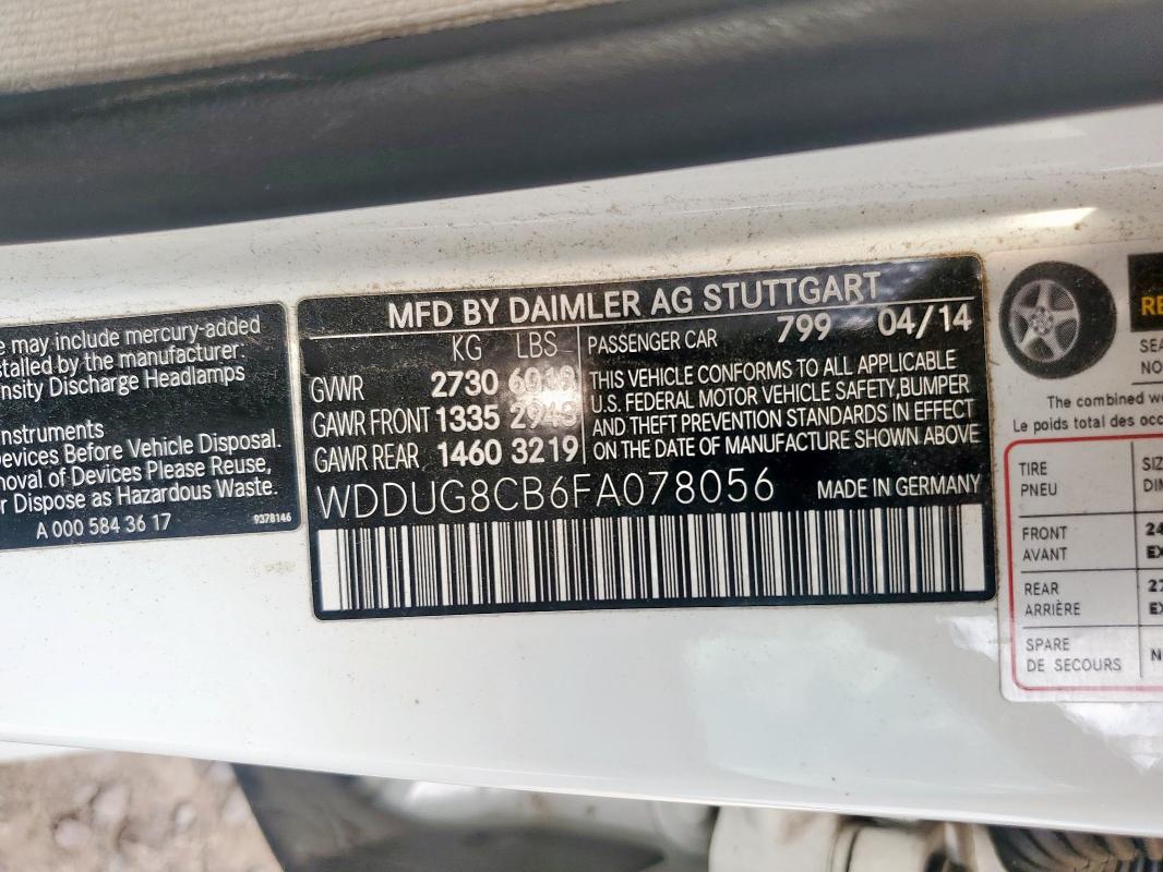 2015 MERCEDES-BENZ S 550 - WDDUG8CB6FA078056