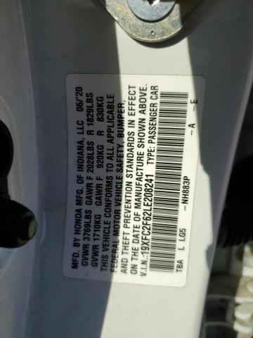 2020 HONDA CIVIC LX - 19XFC2F62LE208241