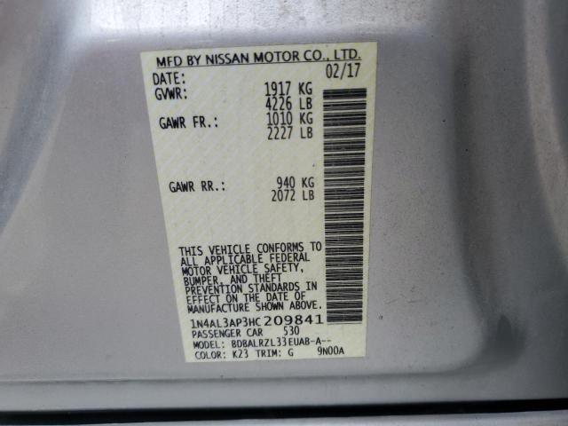 2017 NISSAN ALTIMA 2.5 - 1N4AL3AP3HC209841