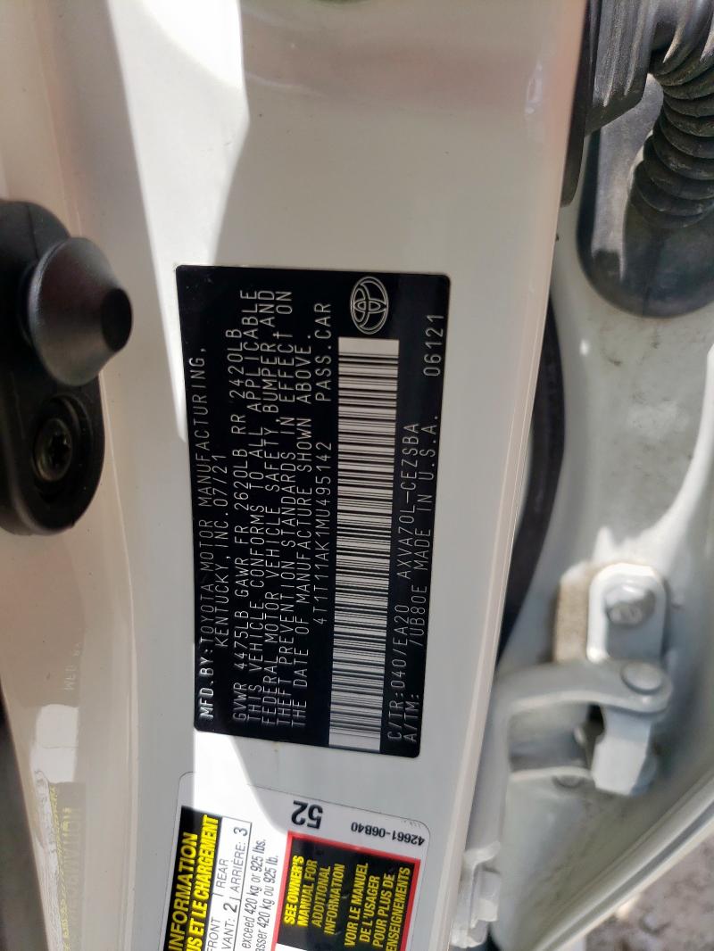 2021 TOYOTA CAMRY SE 4T1T11AK1MU495142