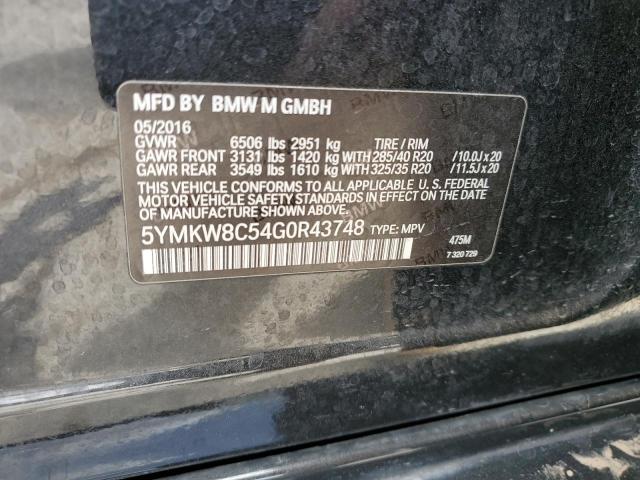 2016 BMW X6 M 5YMKW8C54G0R43748