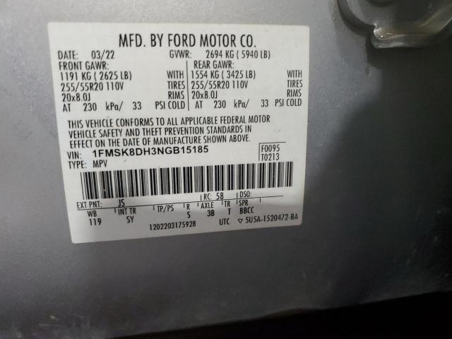 2022 FORD EXPLORER X - 1FMSK8DH3NGB15185