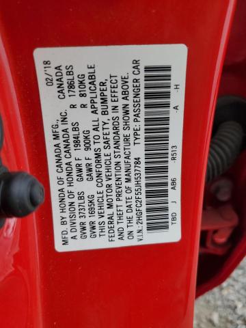 2018 HONDA CIVIC LX 2HGFC2F55JH537784
