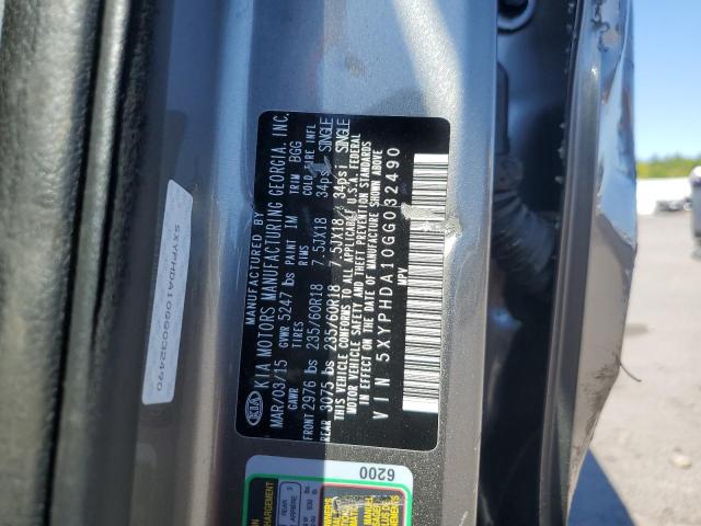2016 KIA SORENTO EX 5XYPHDA10GG032490