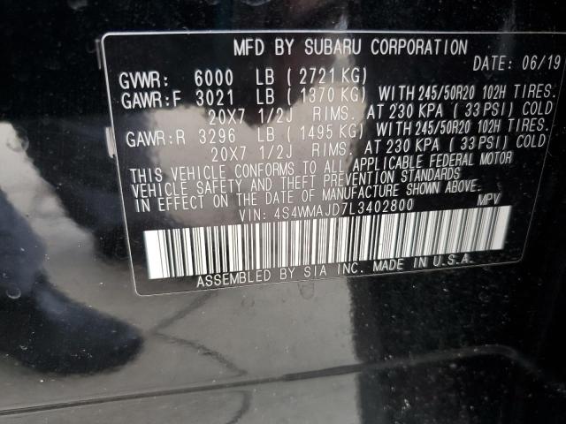 2020 SUBARU ASCENT LIM - 4S4WMAJD7L3402800