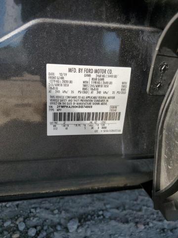 2019 FORD EDGE SEL - 2FMPK4J90KBB74869