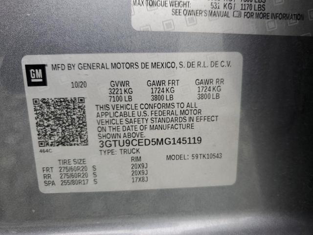 2021 GMC SIERRA K15 3GTU9CED5MG145119