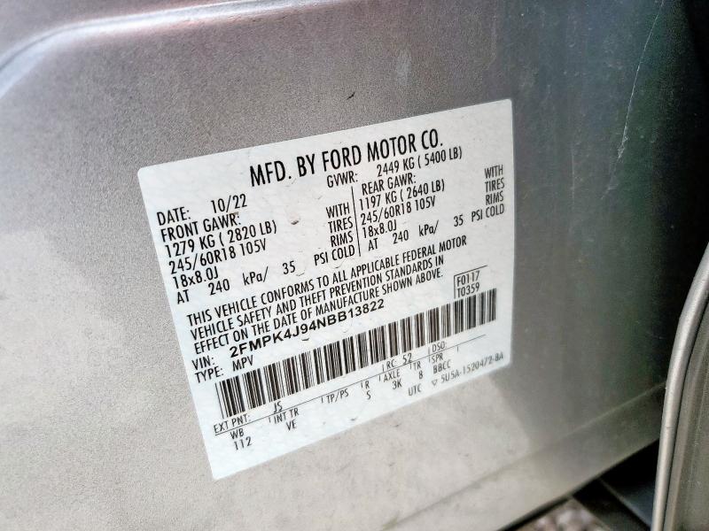 2022 FORD EDGE SEL - 2FMPK4J94NBB13822