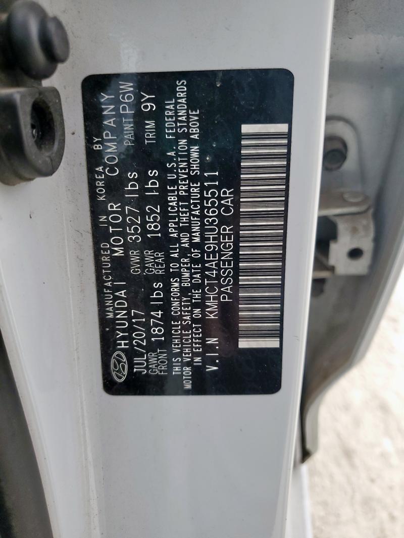 2017 HYUNDAI ACCENT SE KMHCT4AE9HU365511