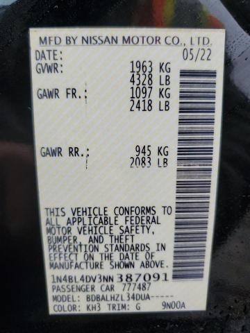 2022 NISSAN ALTIMA SV 1N4BL4DV3NN387091