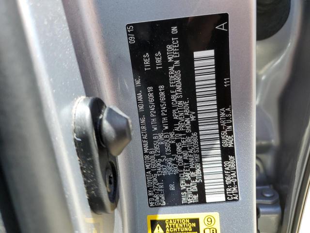 2015 TOYOTA HIGHLANDER 5TDBKRFHXFS209806