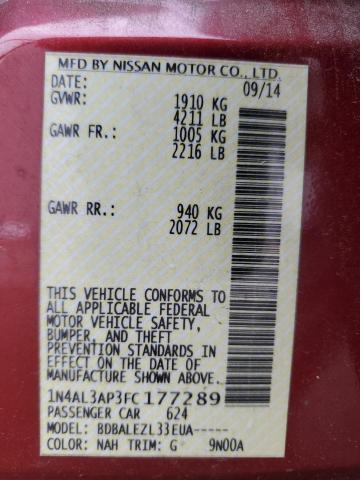 2015 NISSAN ALTIMA 2.5 - 1N4AL3AP3FC177289