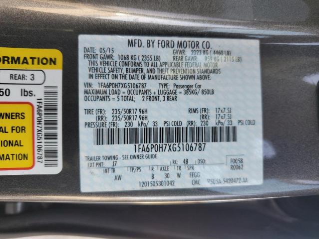 2016 FORD FUSION SE - 1FA6P0H7XG5106787