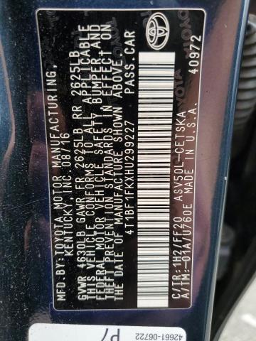 2017 TOYOTA CAMRY LE - 4T1BF1FKXHU299227