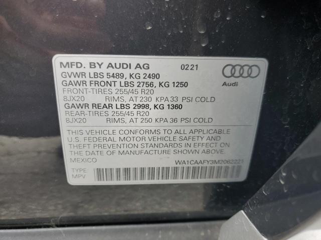 2021 AUDI Q5 PRESTIG WA1CAAFY3M2062221