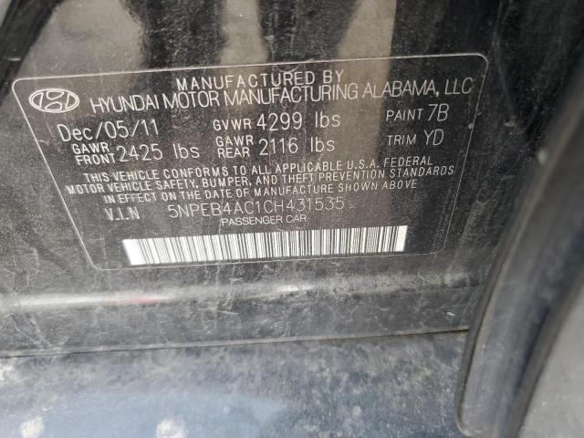 2012 HYUNDAI SONATA GLS - 5NPEB4AC1CH431535