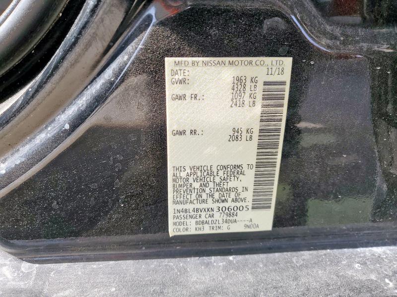 2019 NISSAN ALTIMA S - 1N4BL4BVXKN306005