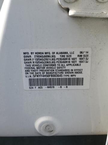 2015 HONDA PILOT EXL - 5FNYF4H50FB003645