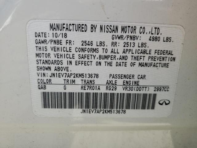 2019 INFINITI Q50 LUXE - JN1EV7AP2KM513678