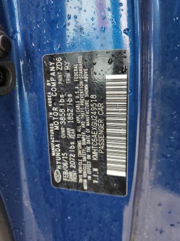 2016 HYUNDAI VELOSTER TURBO KMHTC6AEXGU249518