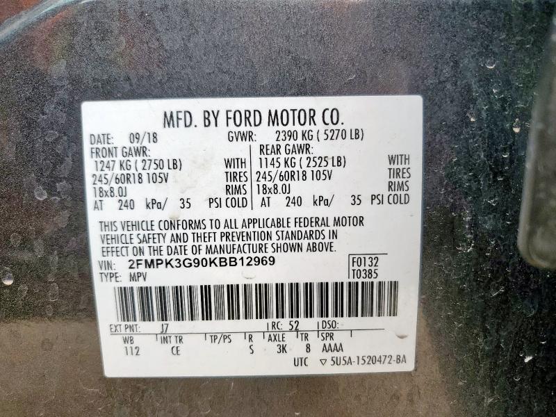 2019 FORD EDGE SE 2FMPK3G90KBB12969