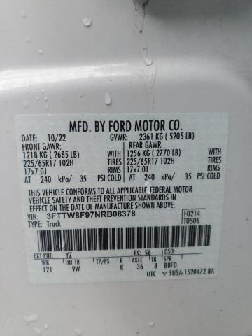 2022 FORD MAVERICK X - 3FTTW8F97NRB08378