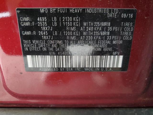 2017 SUBARU OUTBACK 2. - 4S4BSANC2H3267917
