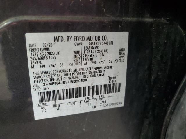 2020 FORD EDGE SEL - 2FMPK4J98LBB30538