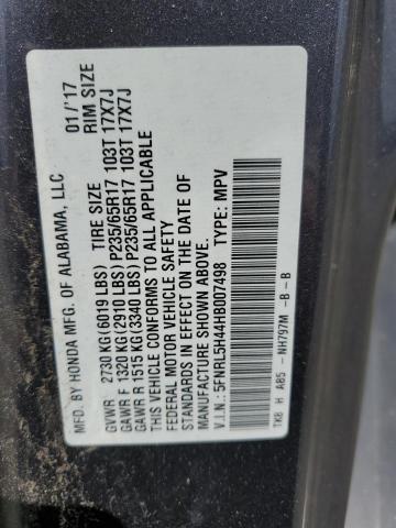 2017 HONDA ODYSSEY EX - 5FNRL5H44HB007498