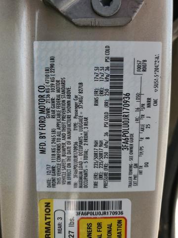 2018 FORD FUSION SE - 3FA6P0LU0JR170936
