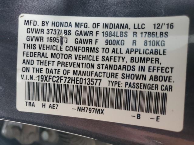 2017 HONDA CIVIC EX - 19XFC2F72HE013577