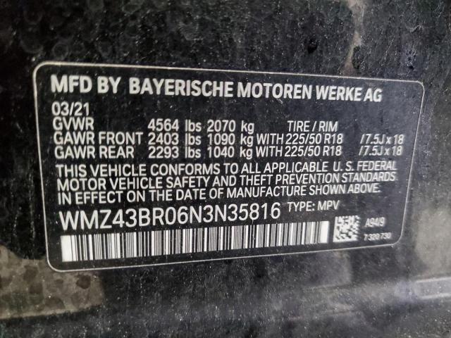 2022 MINI COOPER COU WMZ43BR06N3N35816