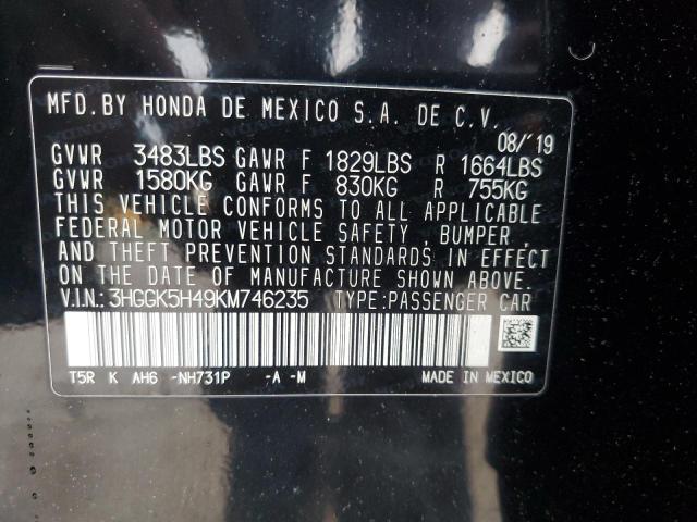 2019 HONDA FIT LX 3HGGK5H49KM746235