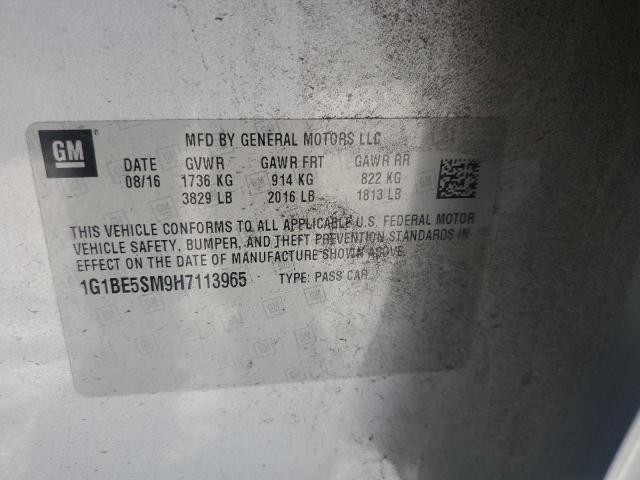 2017 CHEVROLET CRUZE LT 1G1BE5SM9H7113965