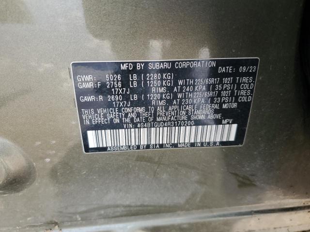 2024 SUBARU OUTBACK WI 4S4BTGUD4R3170200